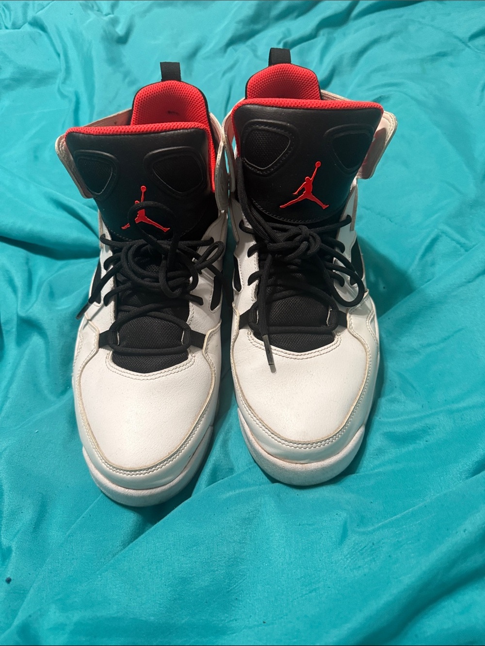 Nike Jordan Men's White Black & Red High-Top Basketball Sneakers